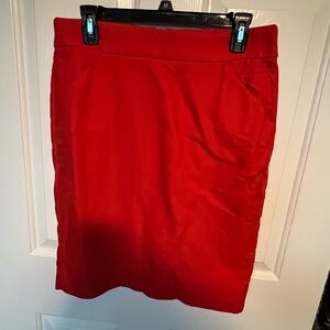 J. Crew Red Pencil Skirt Knee-Length Casual